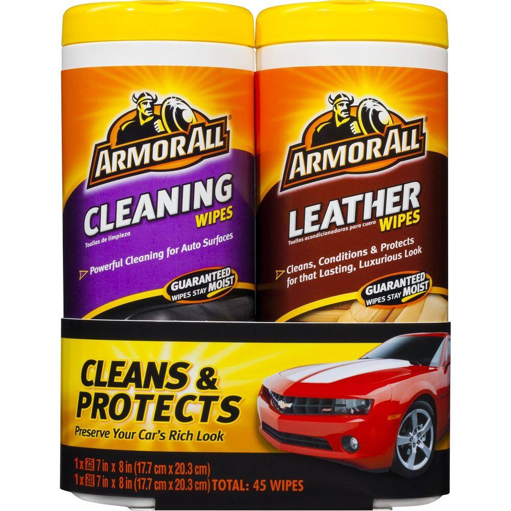 Toalhetes de limpeza Armor All Car Clean e toalhetes de couro