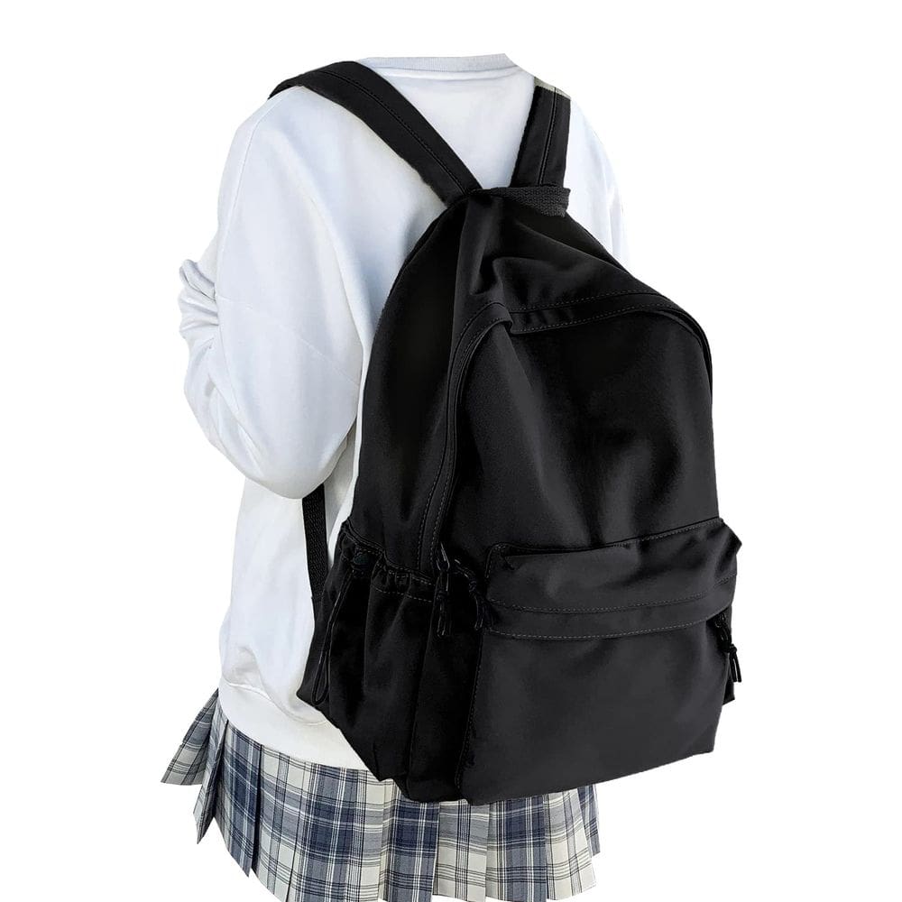 Mochila WEPOET Classic Basic preta impermeável para mulheres