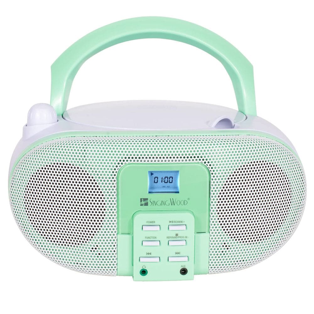 Leitor de CD portátil Boombox SingingWood GC01 Macarons Pistachio