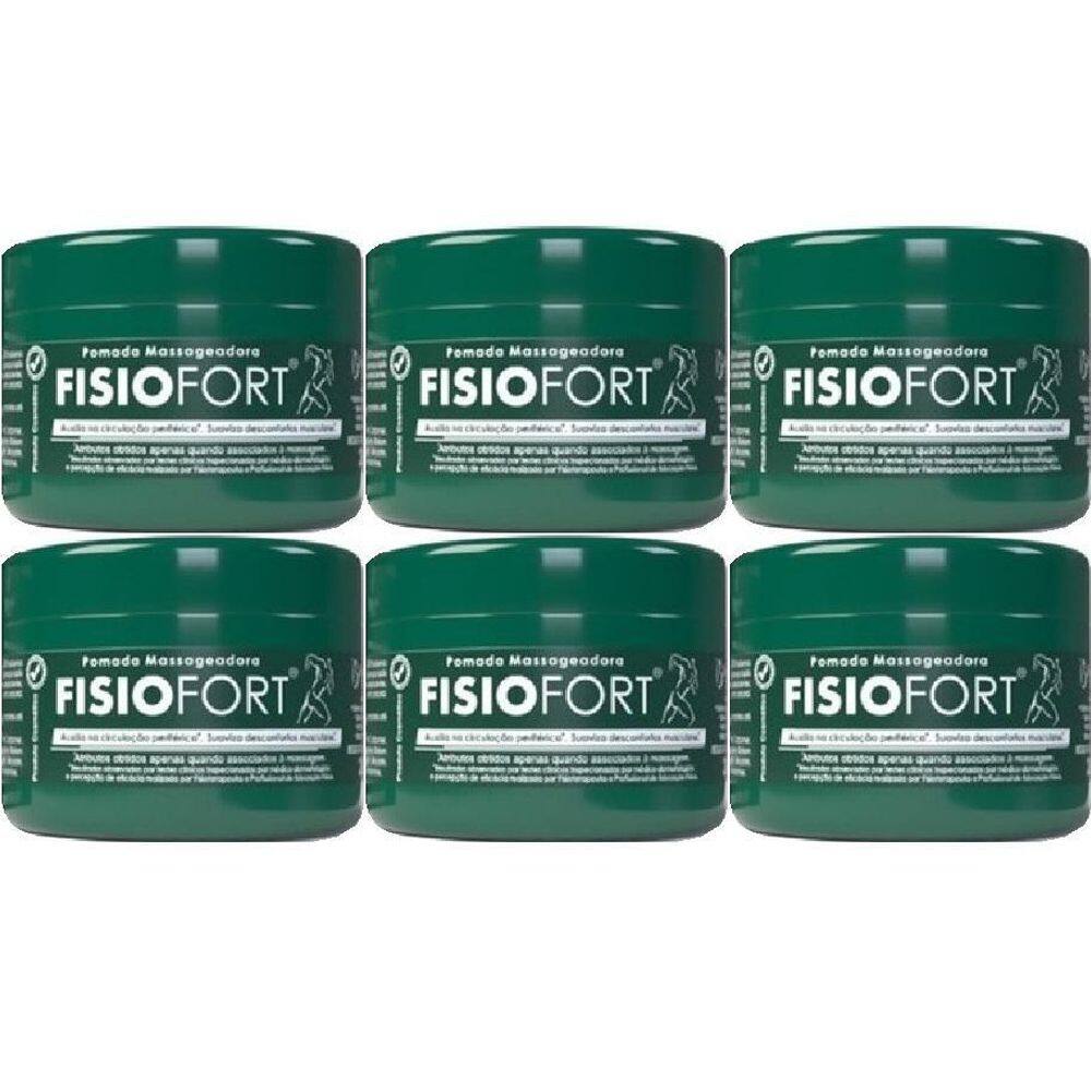 Kit Com 6 Pomada Massageadora Fisiofort 200G