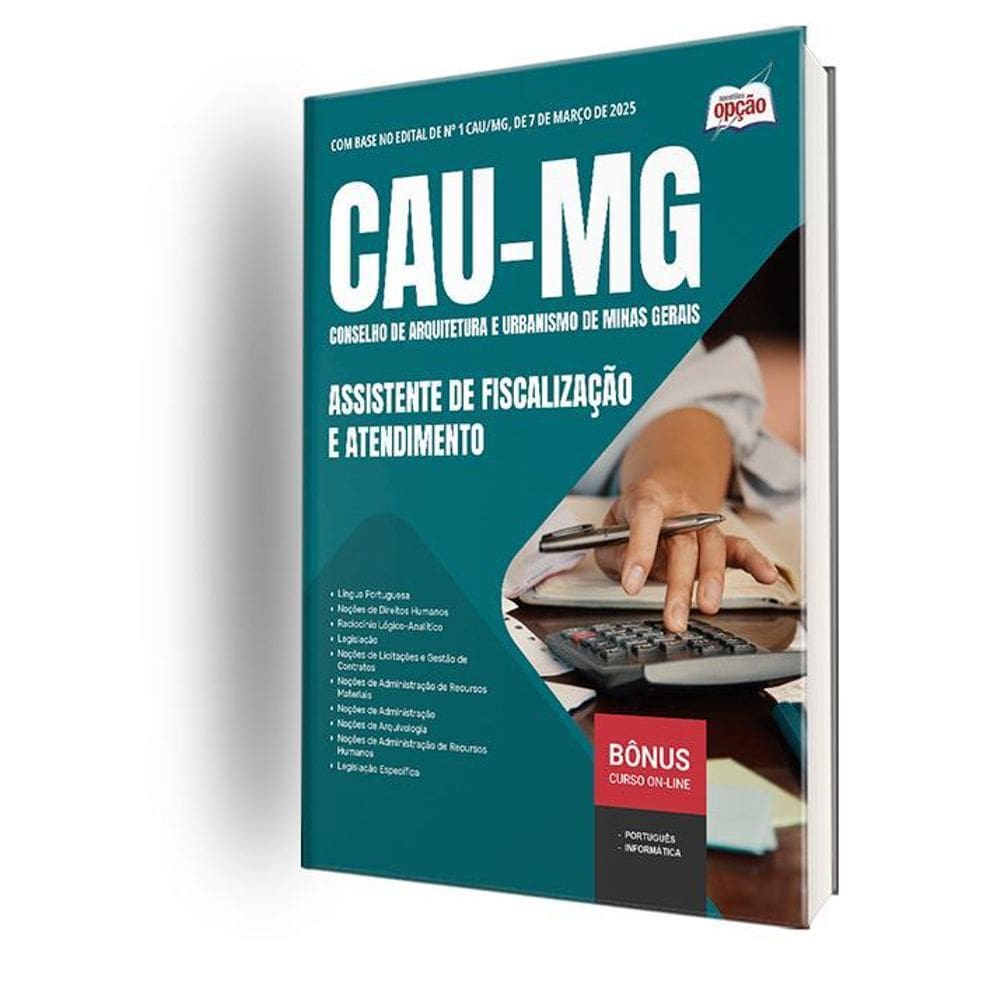 Apostila Cau Mg 2025 - Assistente Fiscalização E Atendimento