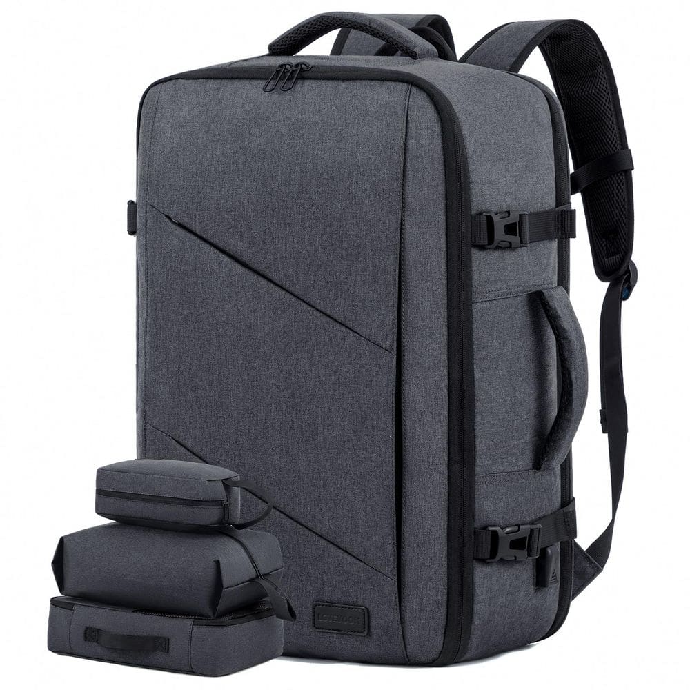 Mochila de viagem LOVEVOOK Travel 40L com porta USB cinza escuro