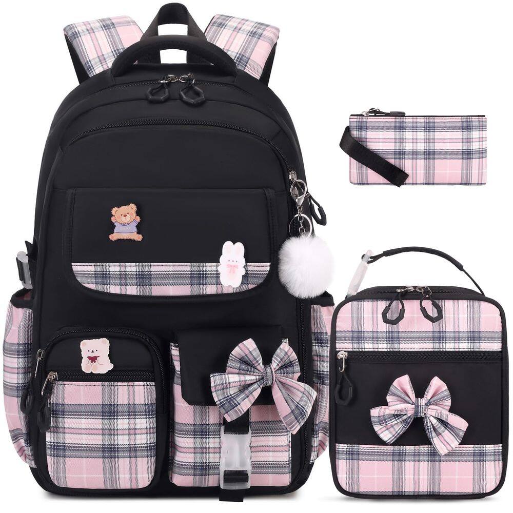 Mochila ACESAK Girls Kindergarten Elementary School preta