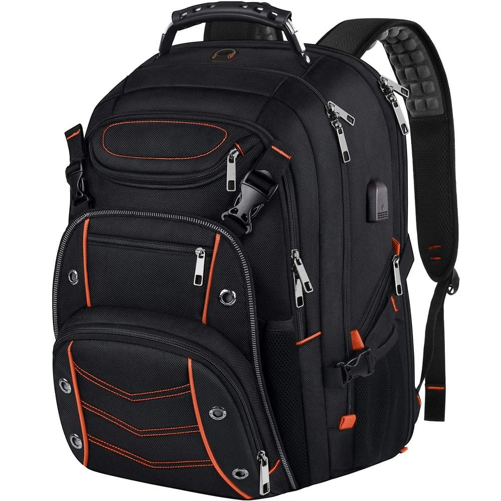 Mochila para laptop VECKUSON 18,4" 55L para homens com porta de carregador USB