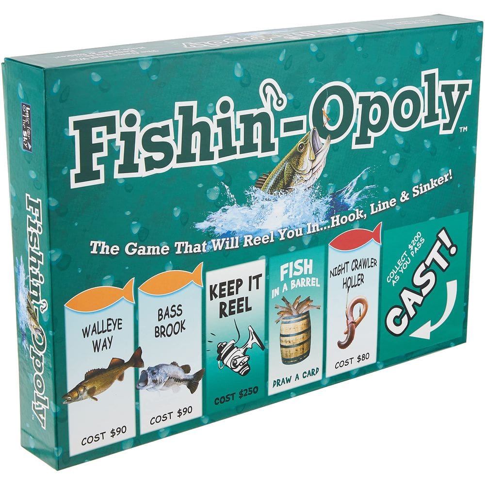 Jogo de tabuleiro Late for the Sky Fishin`-Opoly para 2 a 6 jogadores