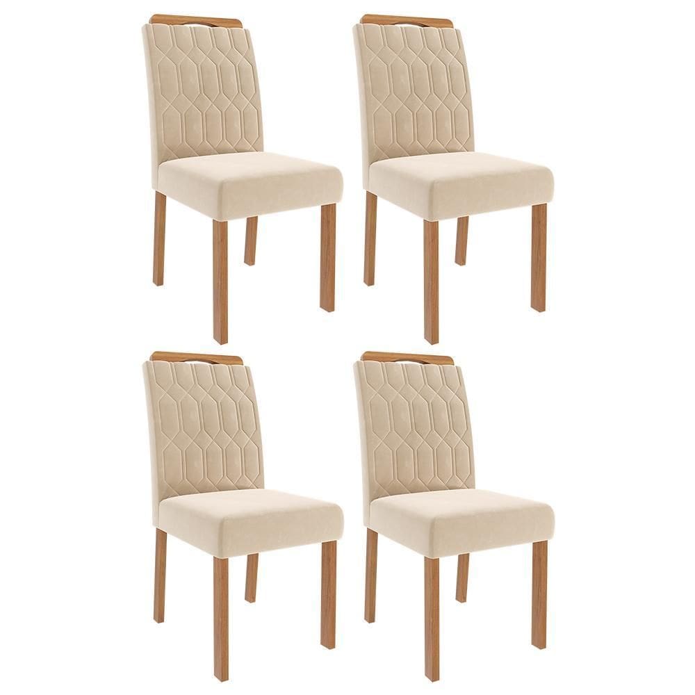 Conjunto 4 Cadeiras Paola Wood - Cimol Móveis
