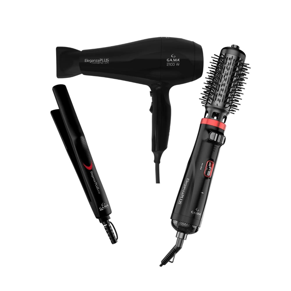 Kit Gama Eleganza Plus - Secador 2100W 220V + Escova Secadora Rotativa Bv + Prancha 220ºc Bv