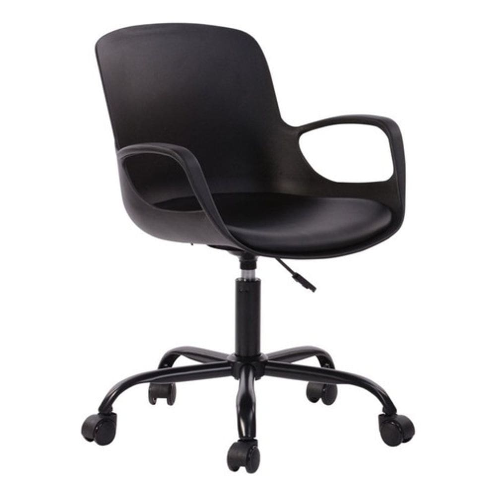 Cadeira Escritorio Giratoria Poltrona Com Bracos - Black
