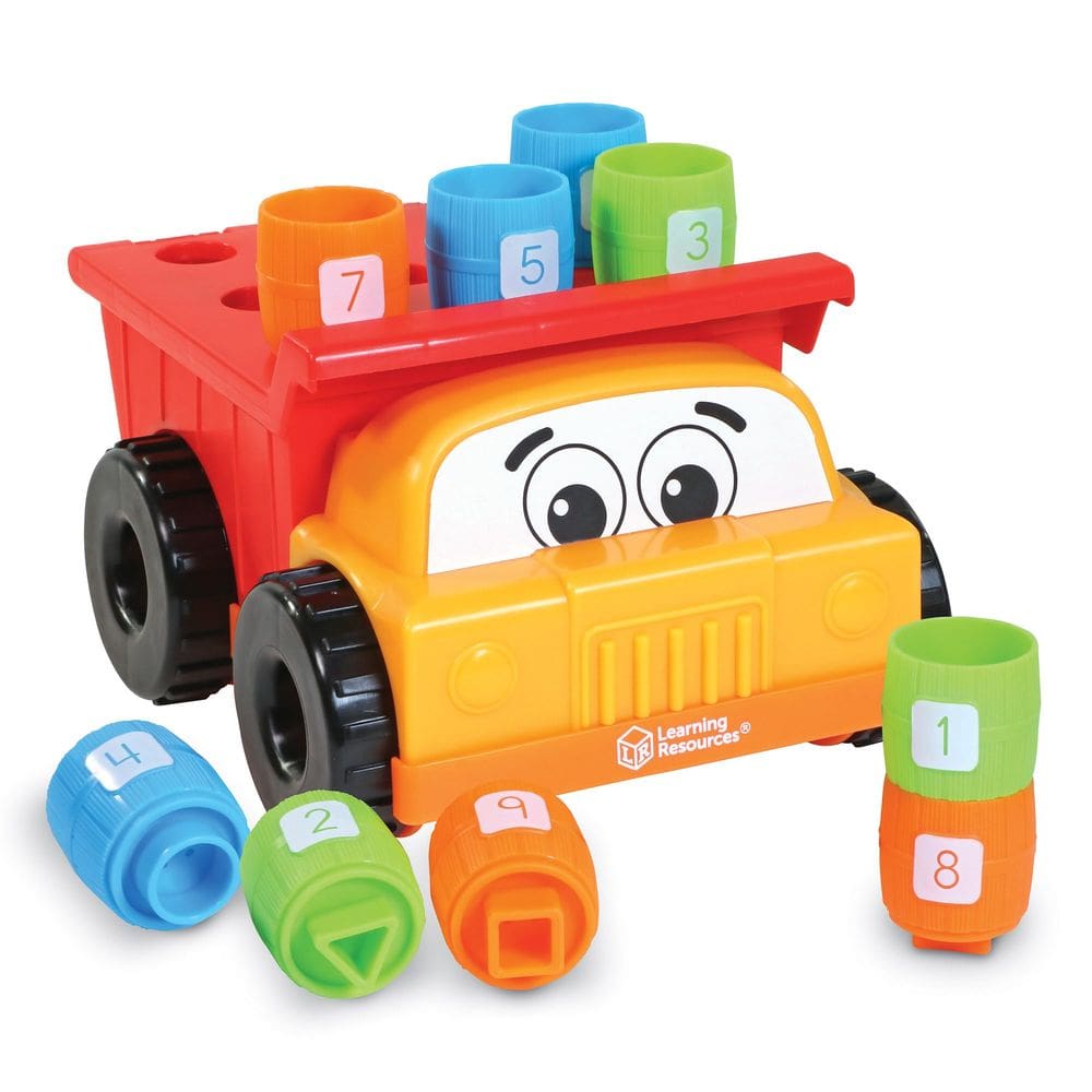 Recursos de aprendizagem de brinquedos Tony the Peg Stacker Dump Truck com mais de 18 meses