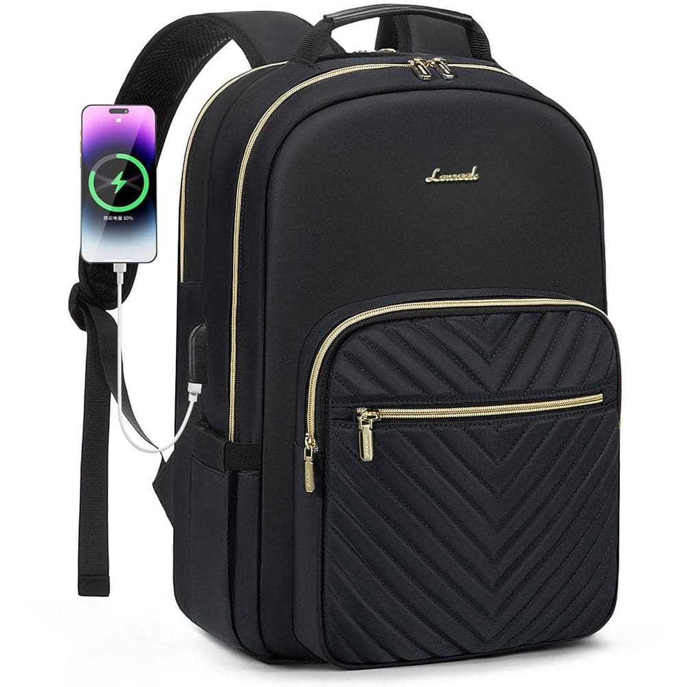 Mochila para laptop LOVEVOOK para mulheres 15,6” impermeável preta