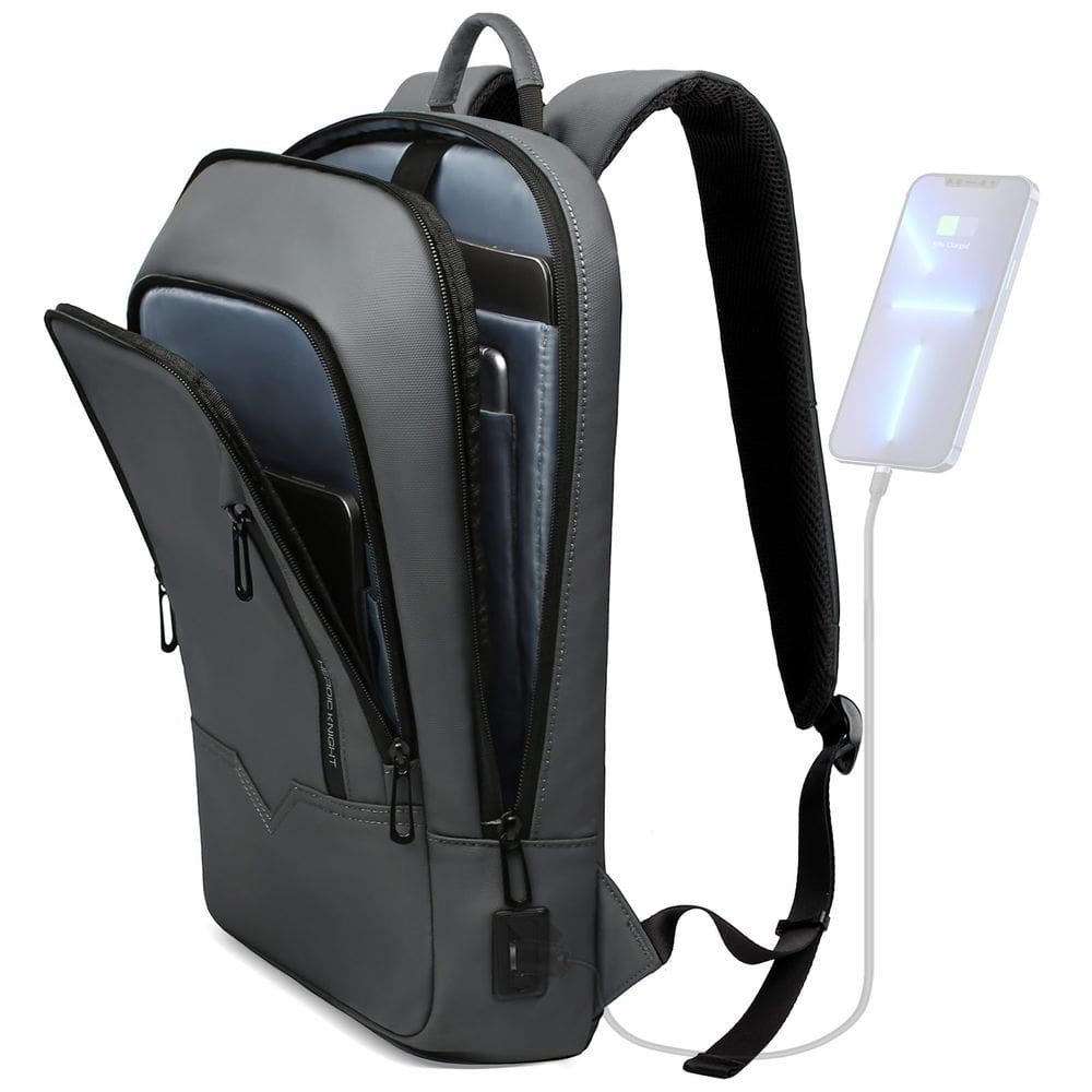 Mochila hk Business Slim para homens com carregador USB de 15,6”