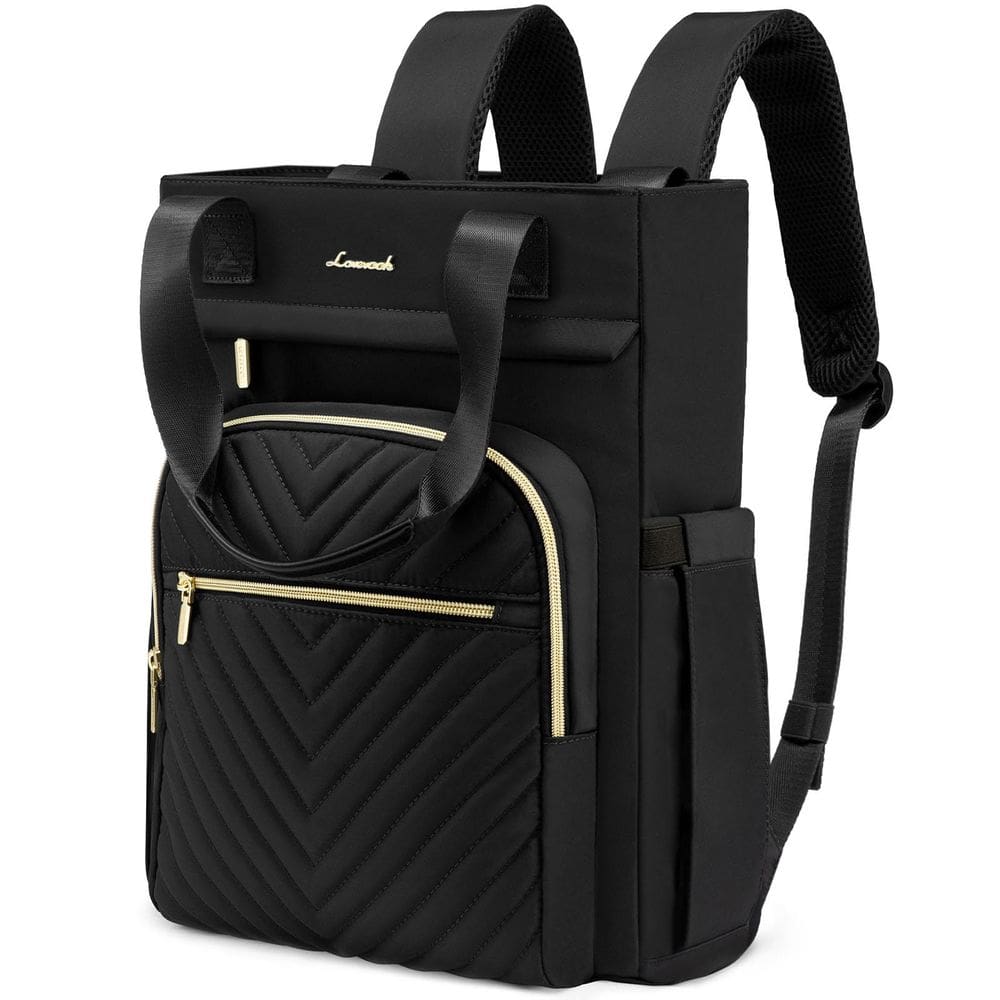 Mochila para laptop LOVEVOOK para mulheres 15,6” impermeável preta