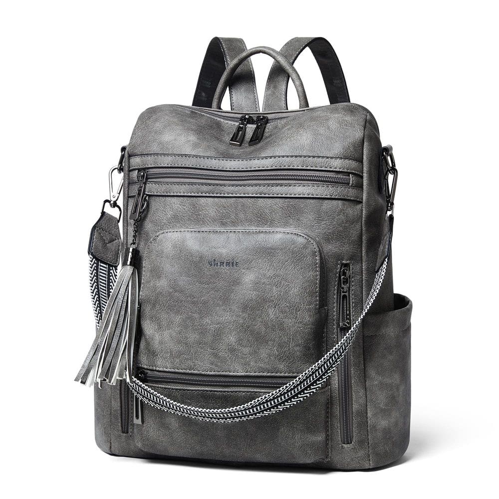 Mochila para laptop Shrie Vegan Leather de 15,6 polegadas para mulheres