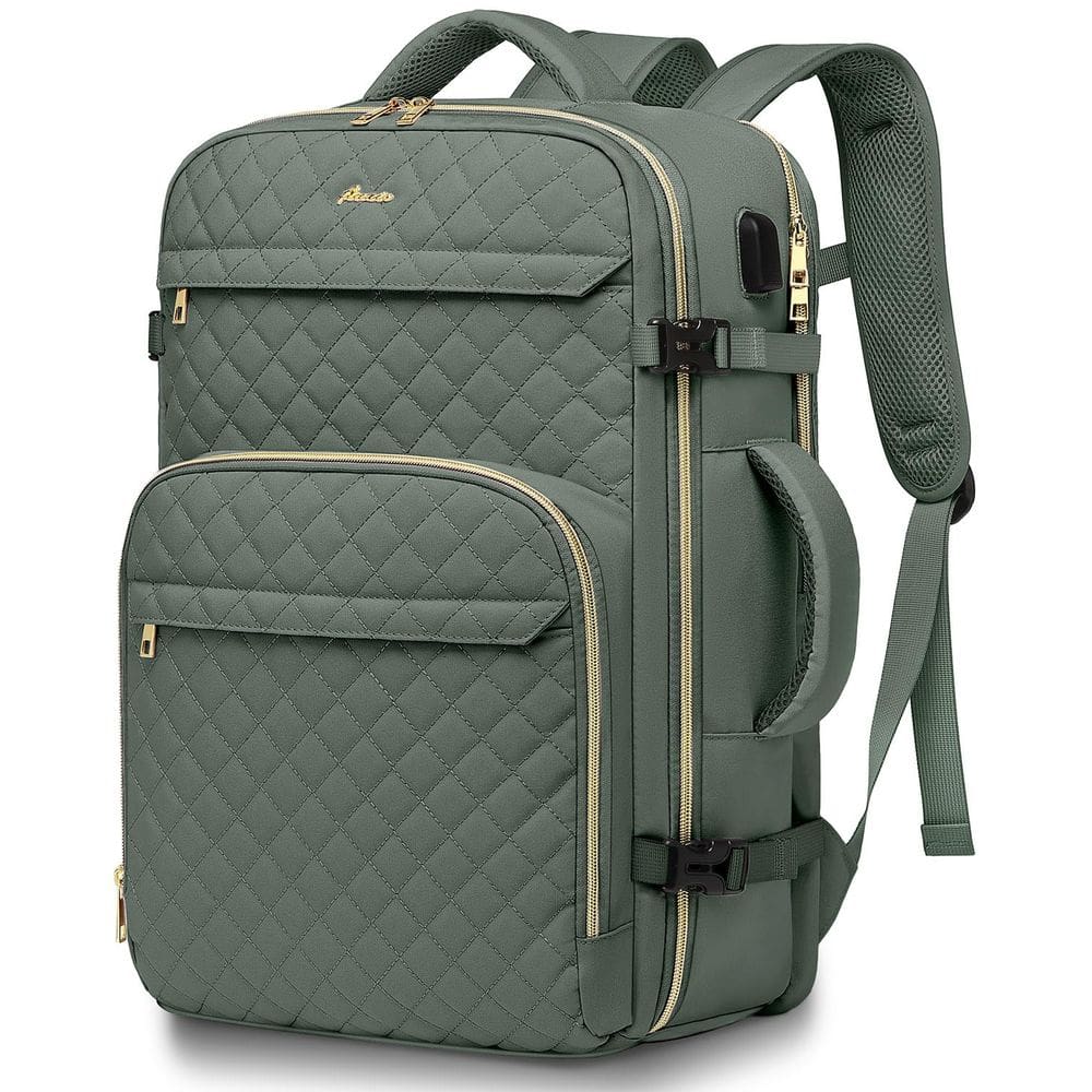 Mochila de viagem FIUAIE Carry On 40L impermeável verde