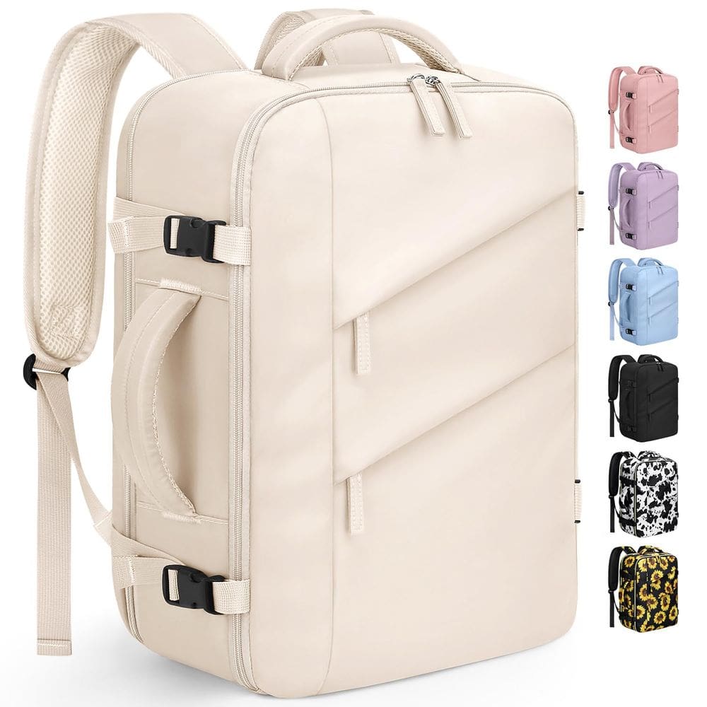 Mochila de viagem Capolo impermeável para mulheres e homens, laptop de 15,6”