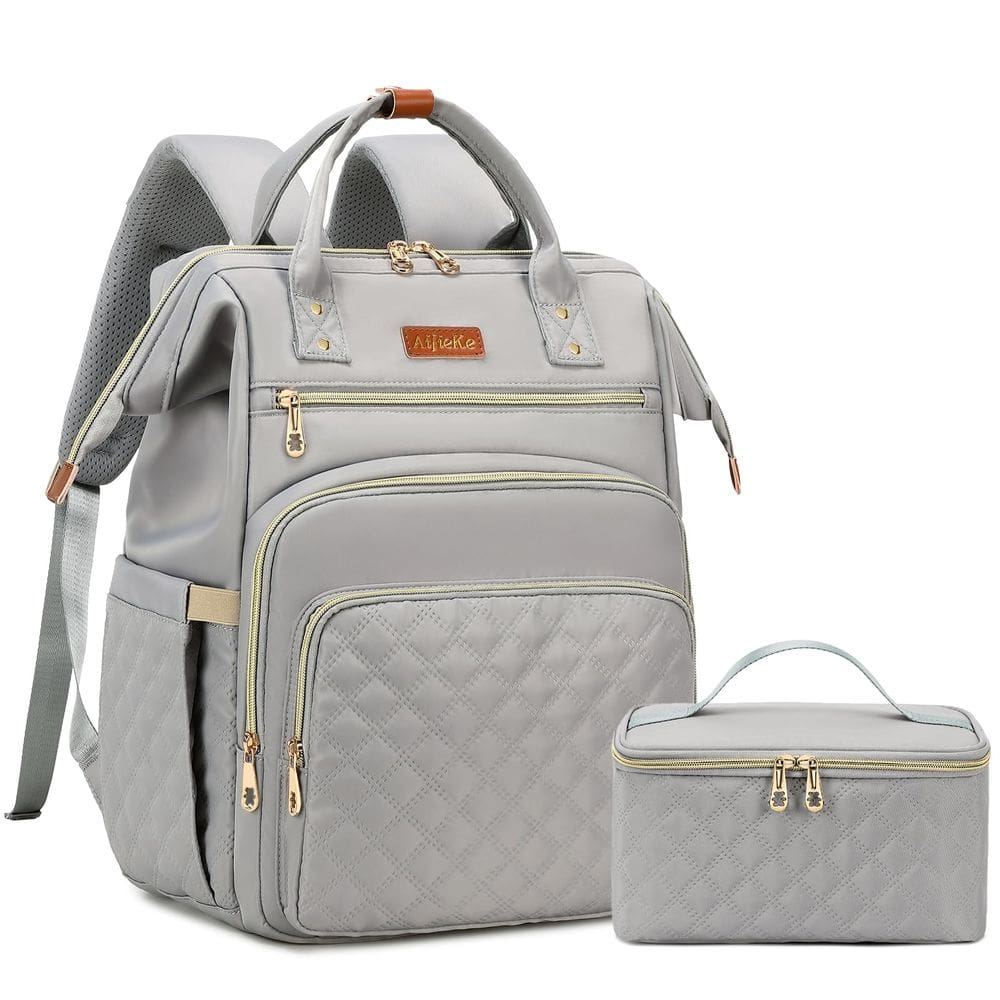 Mochila de almoço AIJIEKE para mulheres com laptop de 15,6” e bolsa térmica