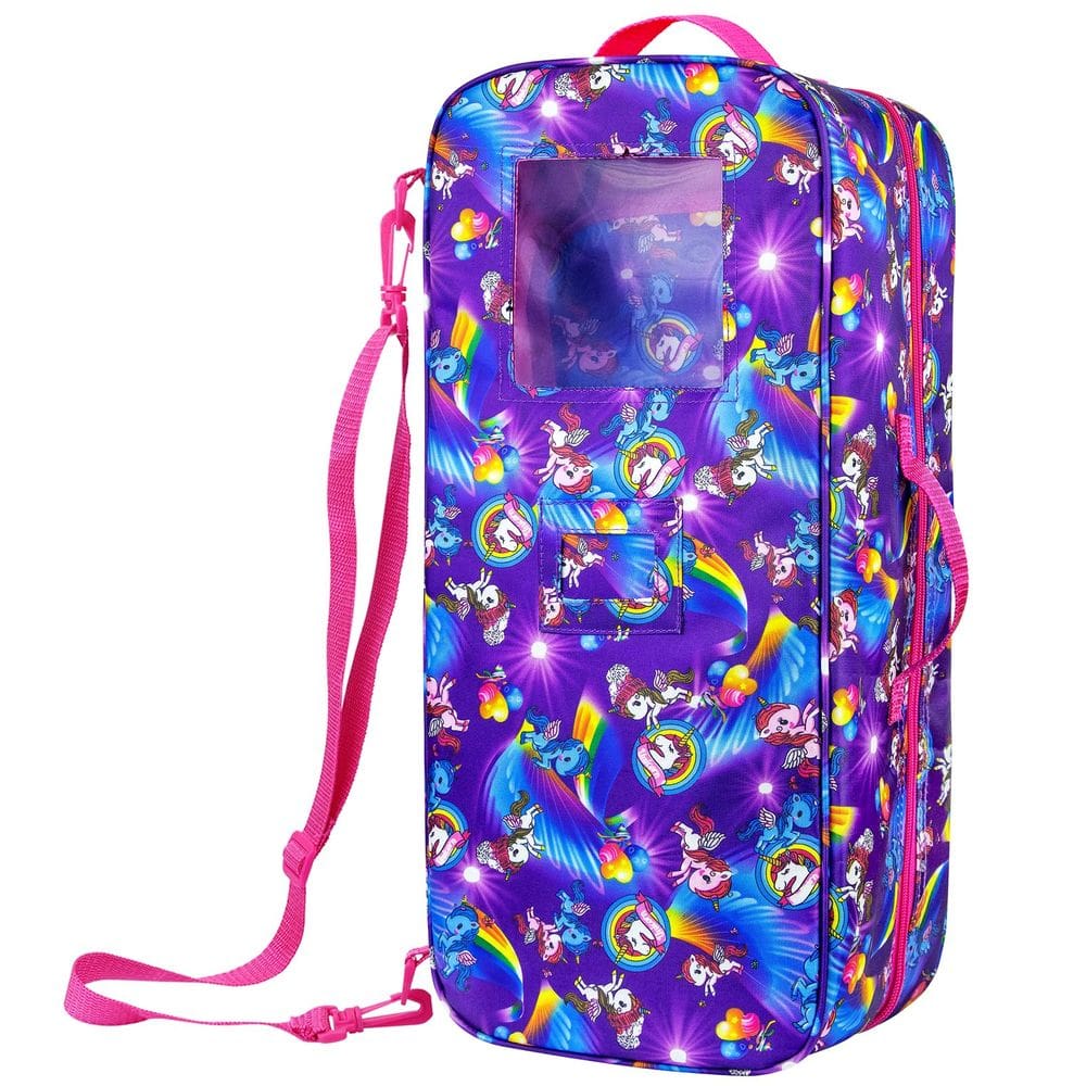 Porta-bonecas Ecore Fun Unicorn para bonecas de 18 polegadas
