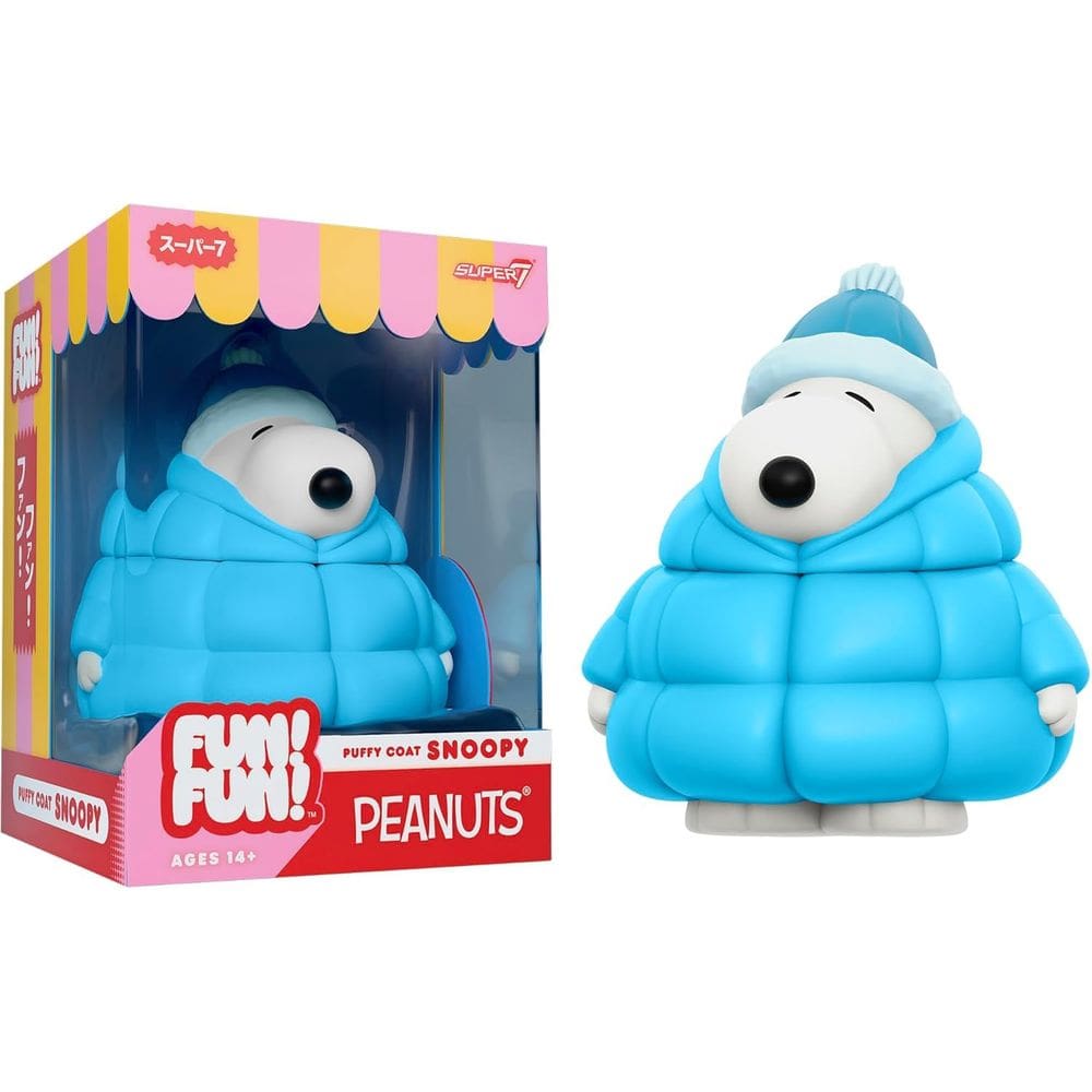 Figura de ação Super7 Fun! Diversão! Casaco Peanuts Snoopy Puffy 5”