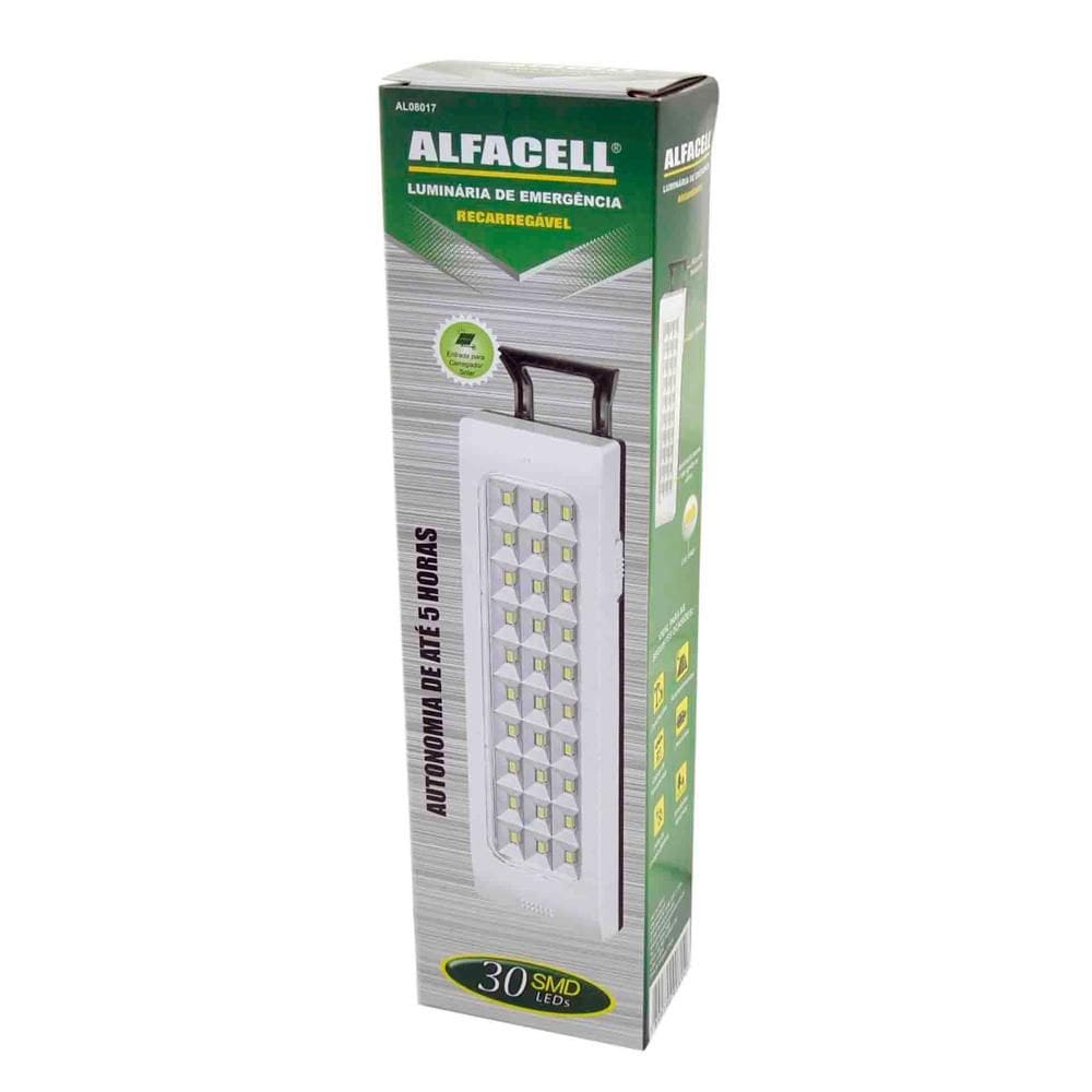 Luminária de Emergência 30 Leds Alfacell ALO8017 Bivolt