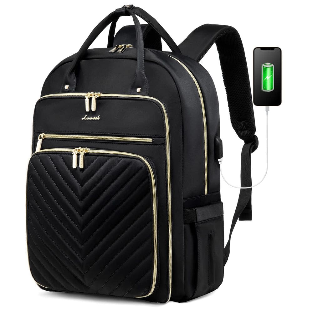 Mochila para laptop LOVEVOOK Women Teacher 17,3" impermeável preta