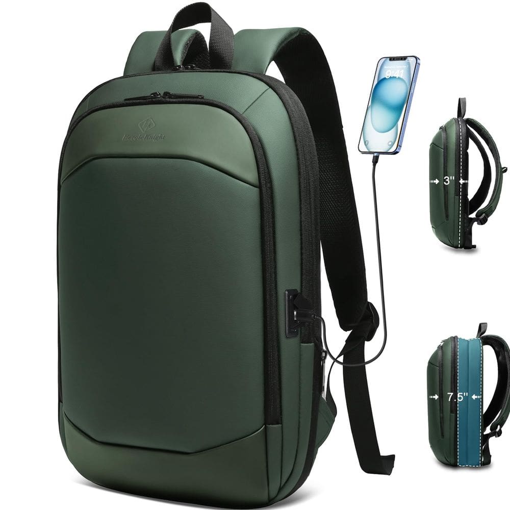 Mochila hk Business expansível impermeável verde de 17 polegadas