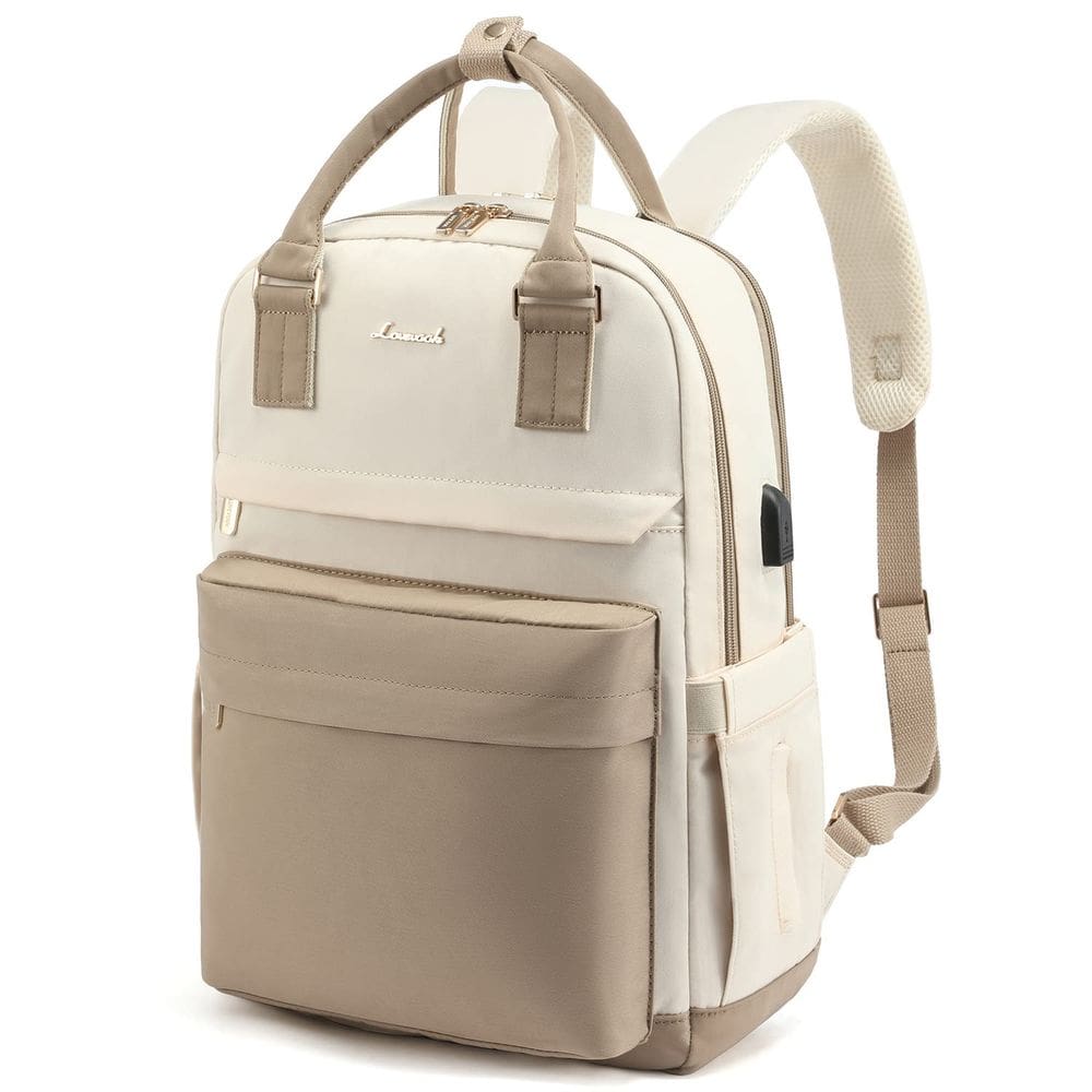 Mochila para laptop LOVEVOOK para mulheres de 14 polegadas com porta USB à prova d`água