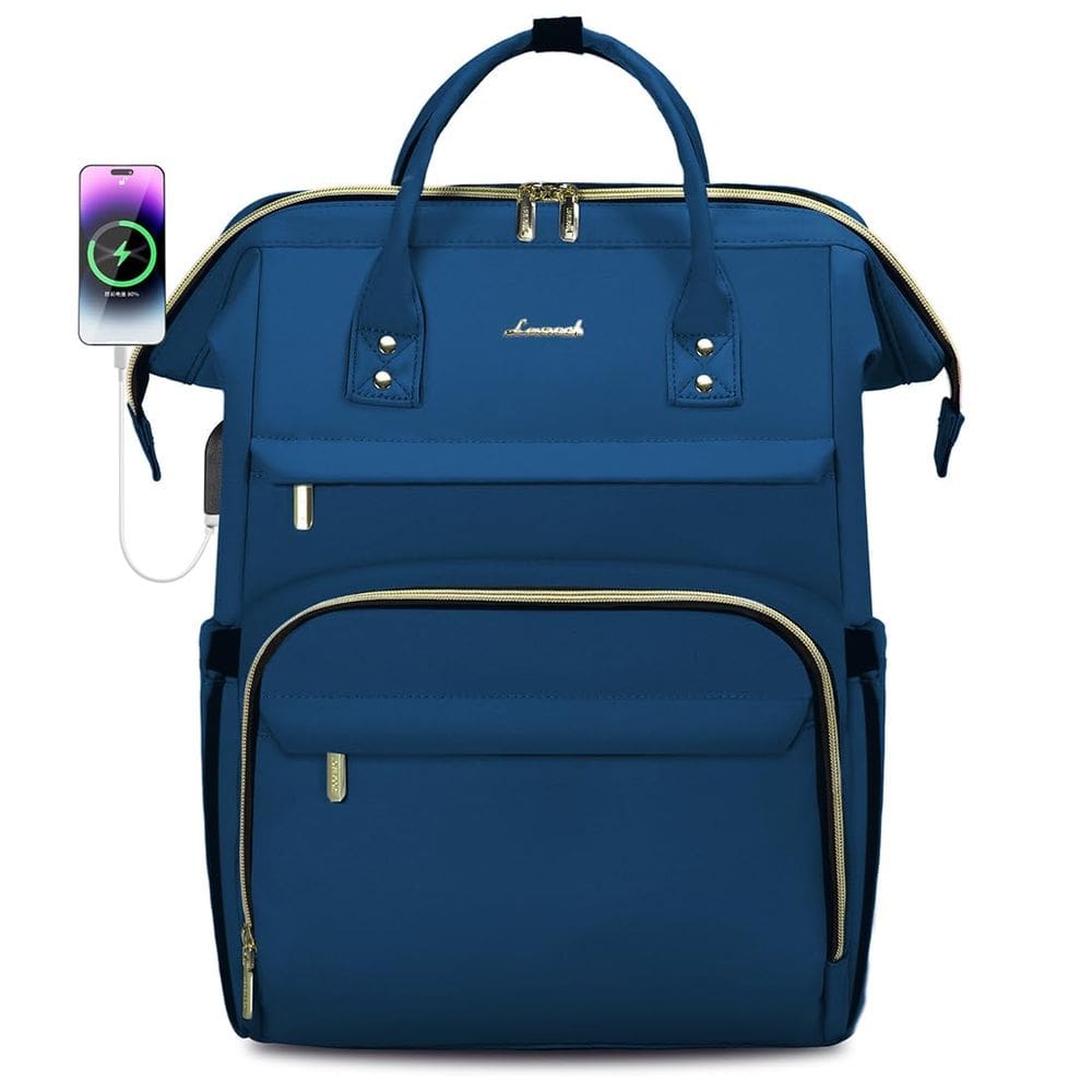 Mochila para laptop LOVEVOOK para mulheres 15,6” azul impermeável