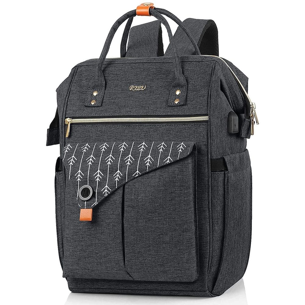 Mochila RJEU para mulheres, antifurto, laptop de viagem, 15,6”, preta