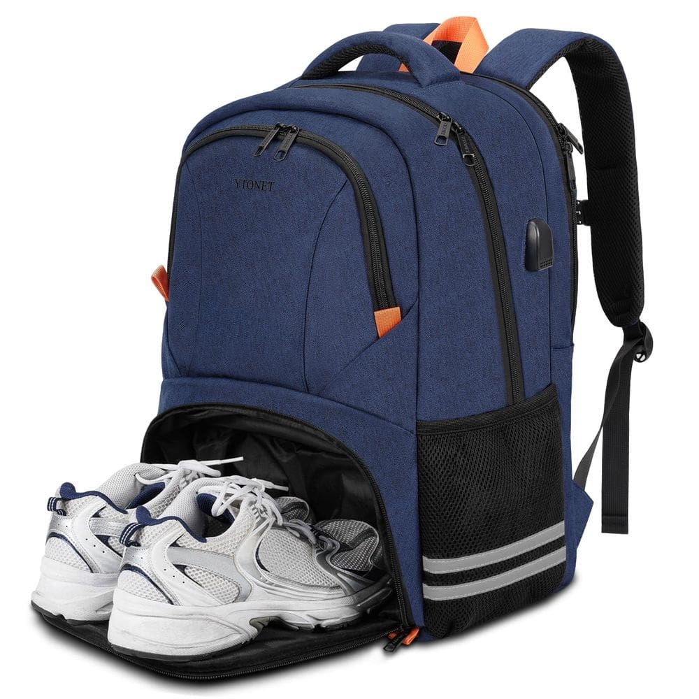 Mochila de ginástica Ytonet para homens e mulheres com porta USB para laptop de 15,6”