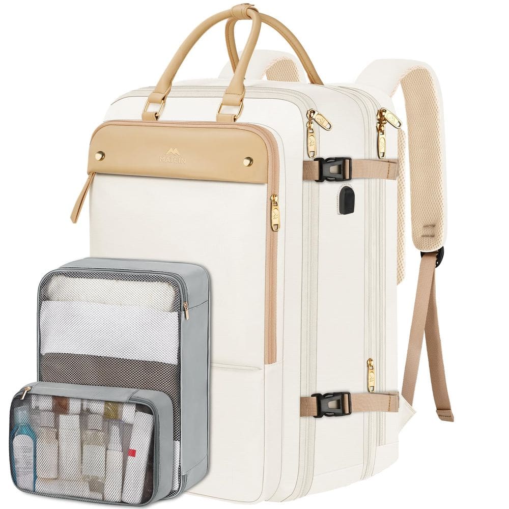 Mochila MATEIN Carry on 52L TSA Travel Laptop 17 polegadas bege