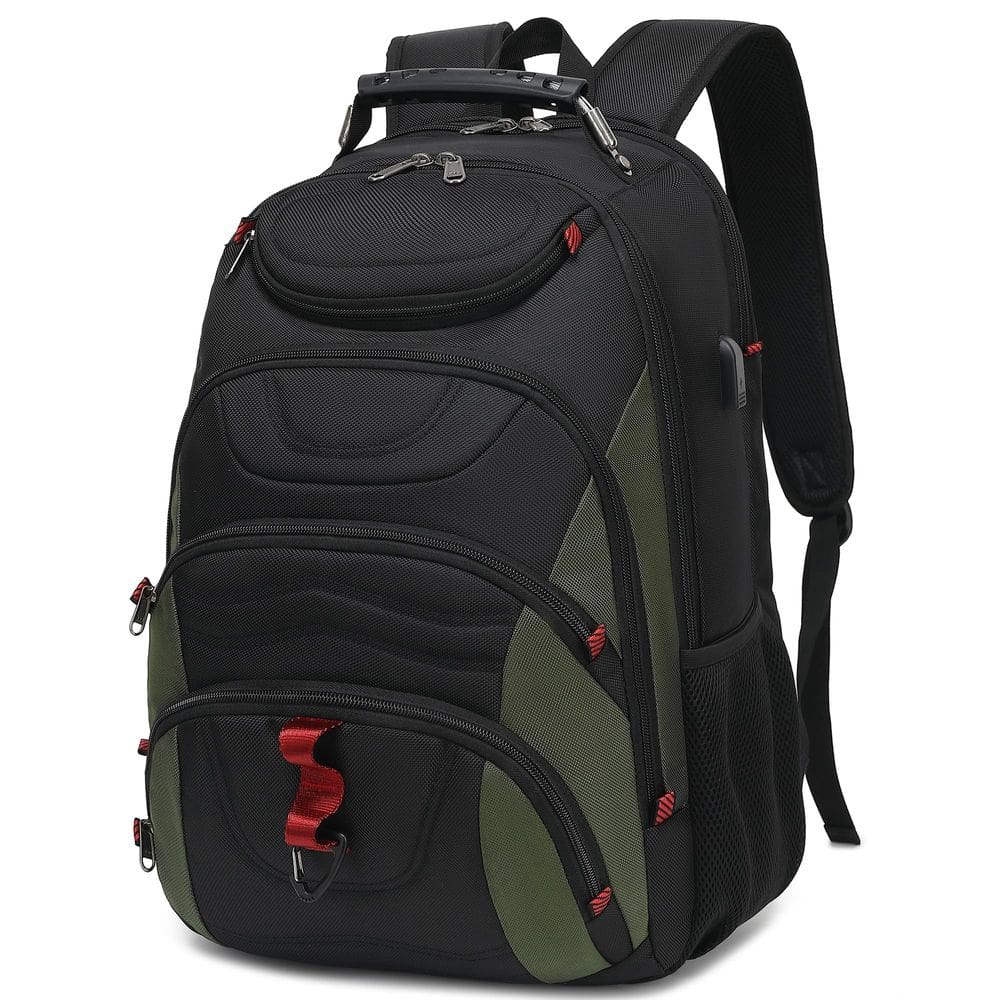Mochila para laptop Boavan para homens de 17,3 polegadas impermeável preta