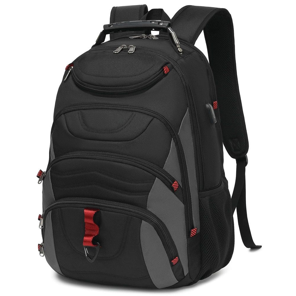 Mochila para laptop Boavan para homens 17,3” com porta USB à prova d`água