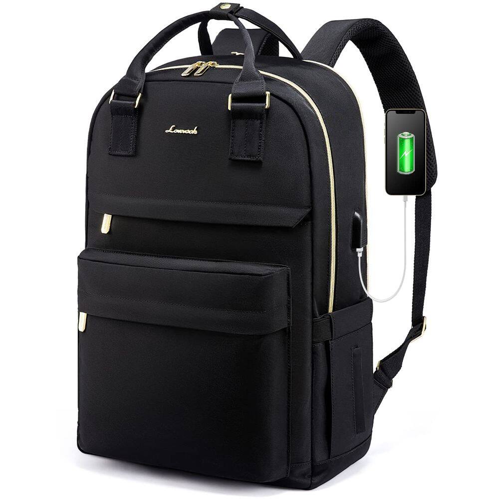Mochila para laptop LOVEVOOK para mulheres de 17,3” com porta USB à prova d`água