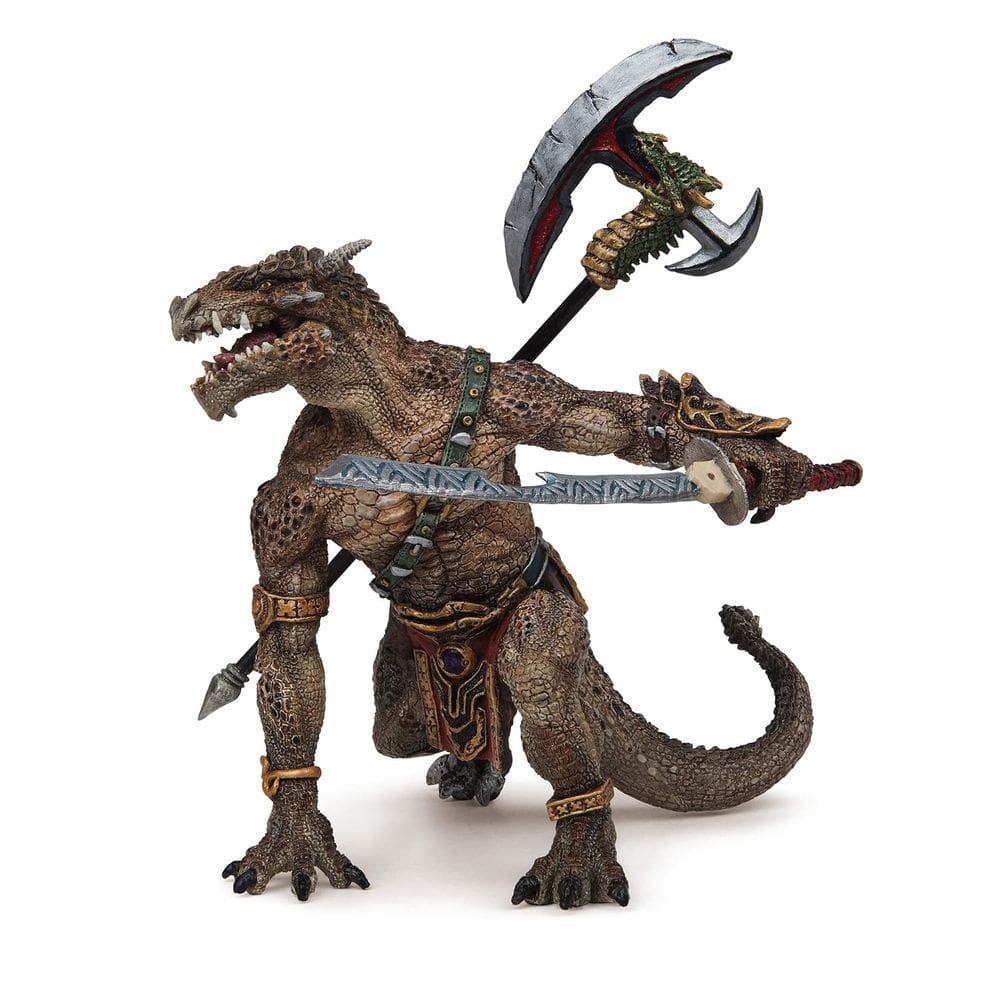 Boneco de ação Papo Dragon Mutant com machado de batalha e espada