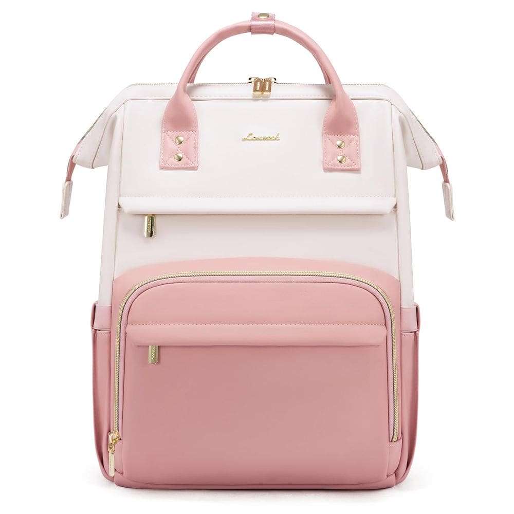 Mochila de couro LOVEVOOK para mulheres com bolso para laptop de 15,6”