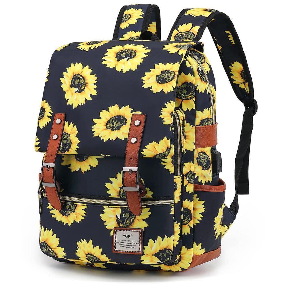 Mochila para laptop YGR Floral para mulheres, viagens universitárias e trabalho