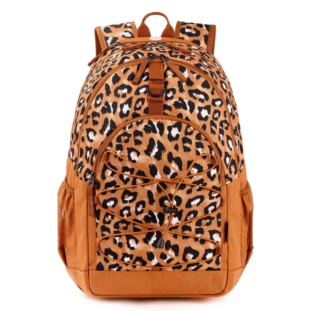 Mochila Choco Mocha Leopard para meninas adolescentes, escola de 45 cm