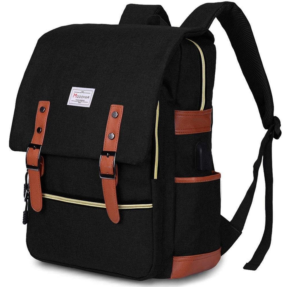 Mochila Modoker Vintage Laptop 15,6” com porta de carregamento USB