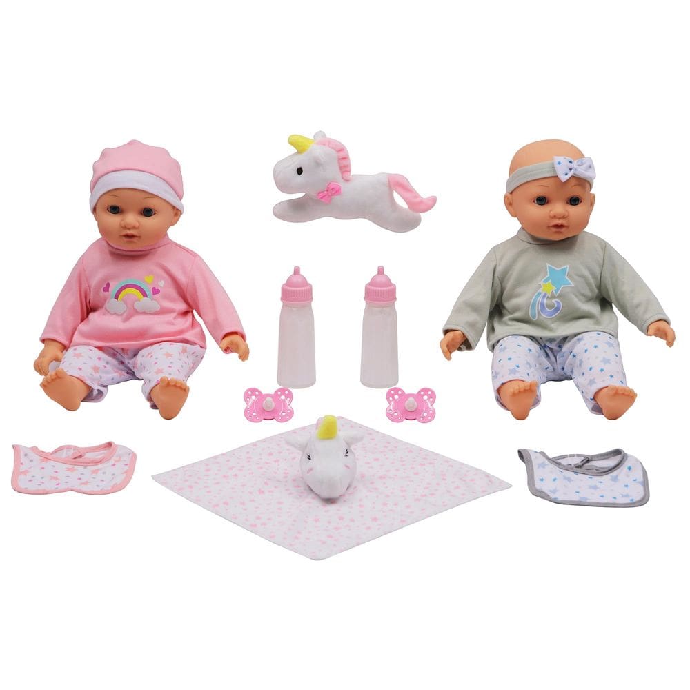 Conjunto de bonecas DREAM COLLECTION 14 gêmeos com acessórios para crianças de 2 anos ou mais