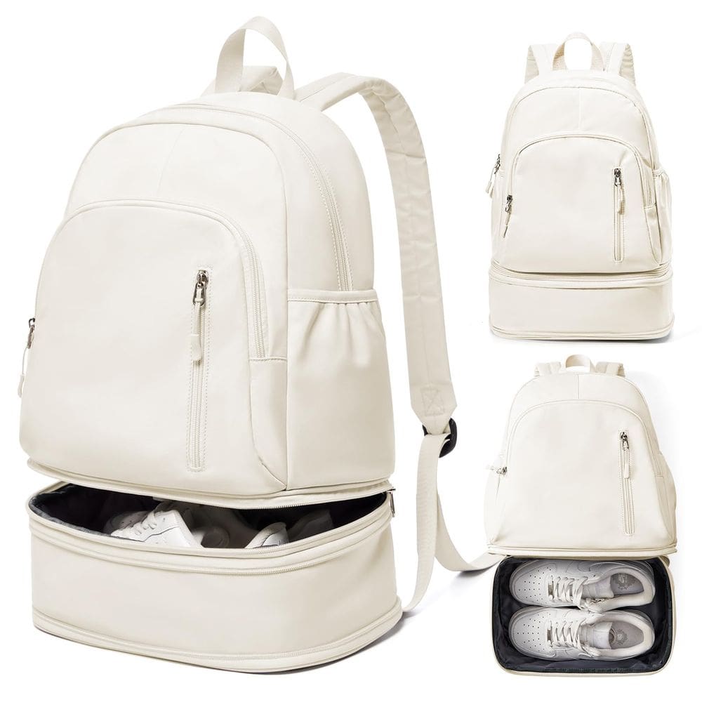 Mochila de ginástica VENATIN para mulheres e homens, impermeável, bege