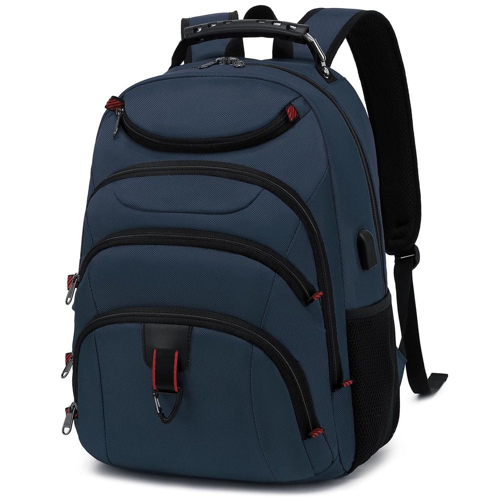 Mochila para laptop Boavan Classic Navy de 15,6 polegadas à prova d`água