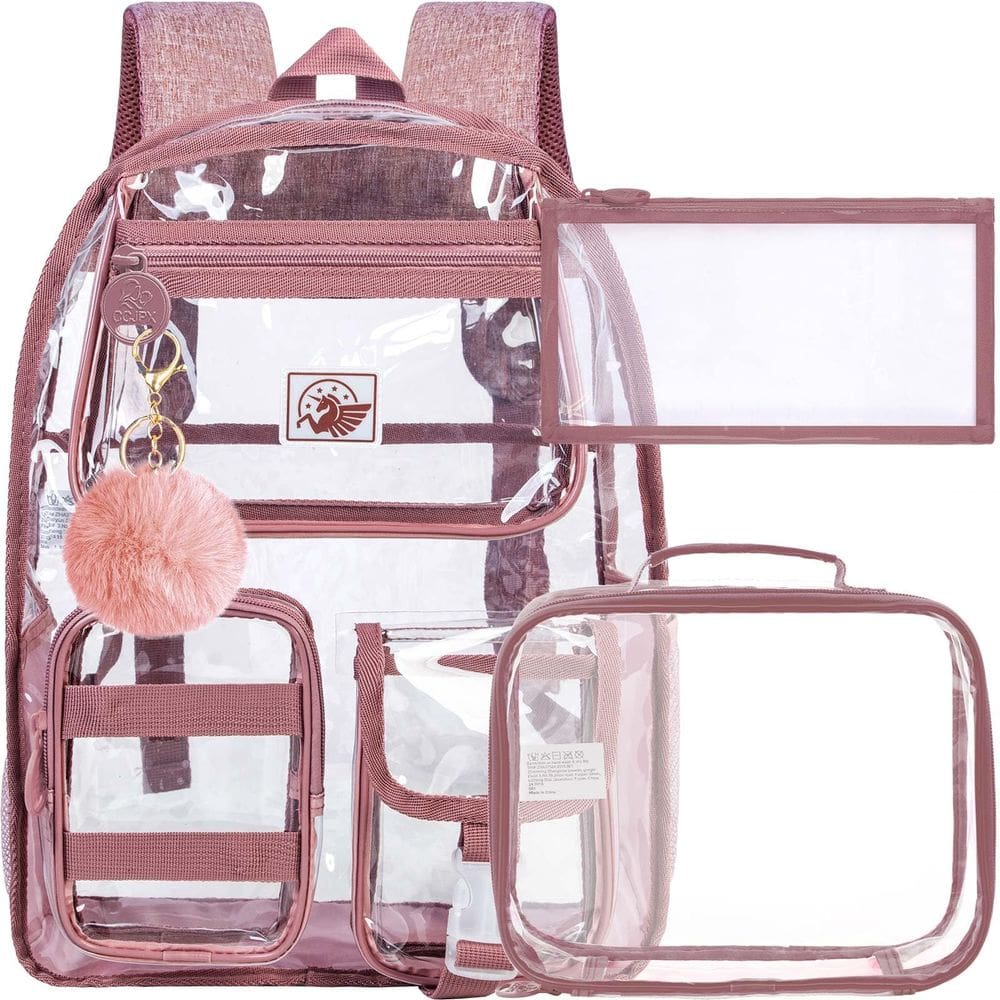 Mochila transparente CCJPX Heavy Duty Transparente Rosa para Meninas