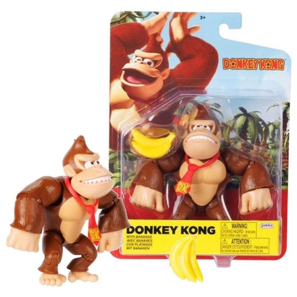 Boneco de ação Super Mario Donkey Kong com bananas de 10 cm