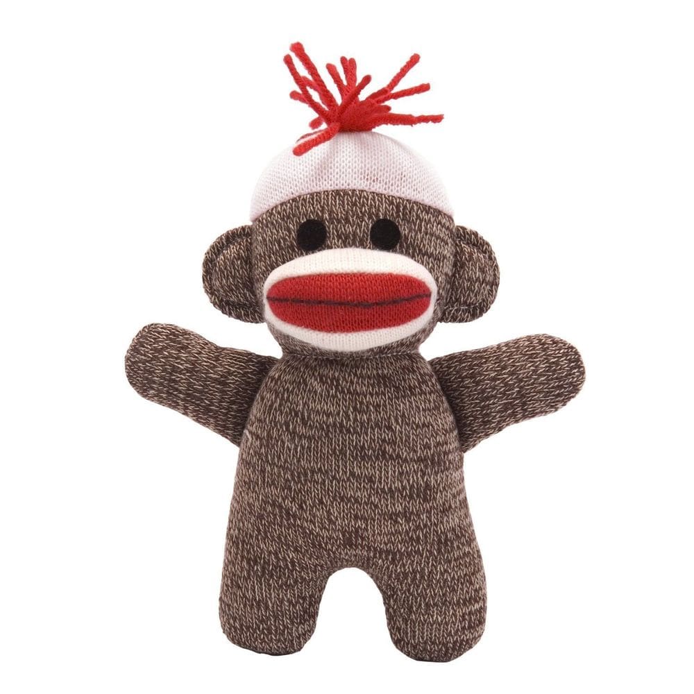 Doll Schylling Sock Monkey Baby Brown 16,5 cm de altura para todas as idades