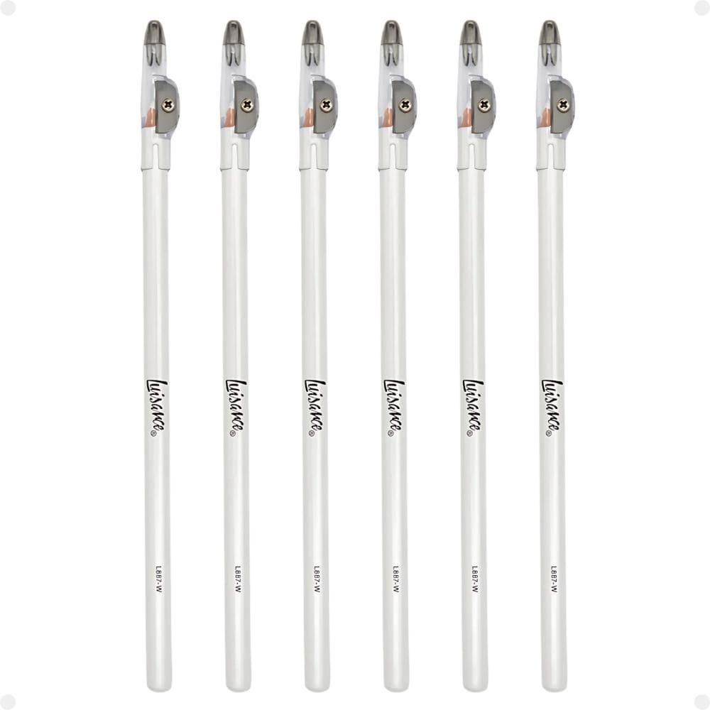 Kit Luisance: 6 Lápis Para Olhos Branco com Apontador Ref. L887-w