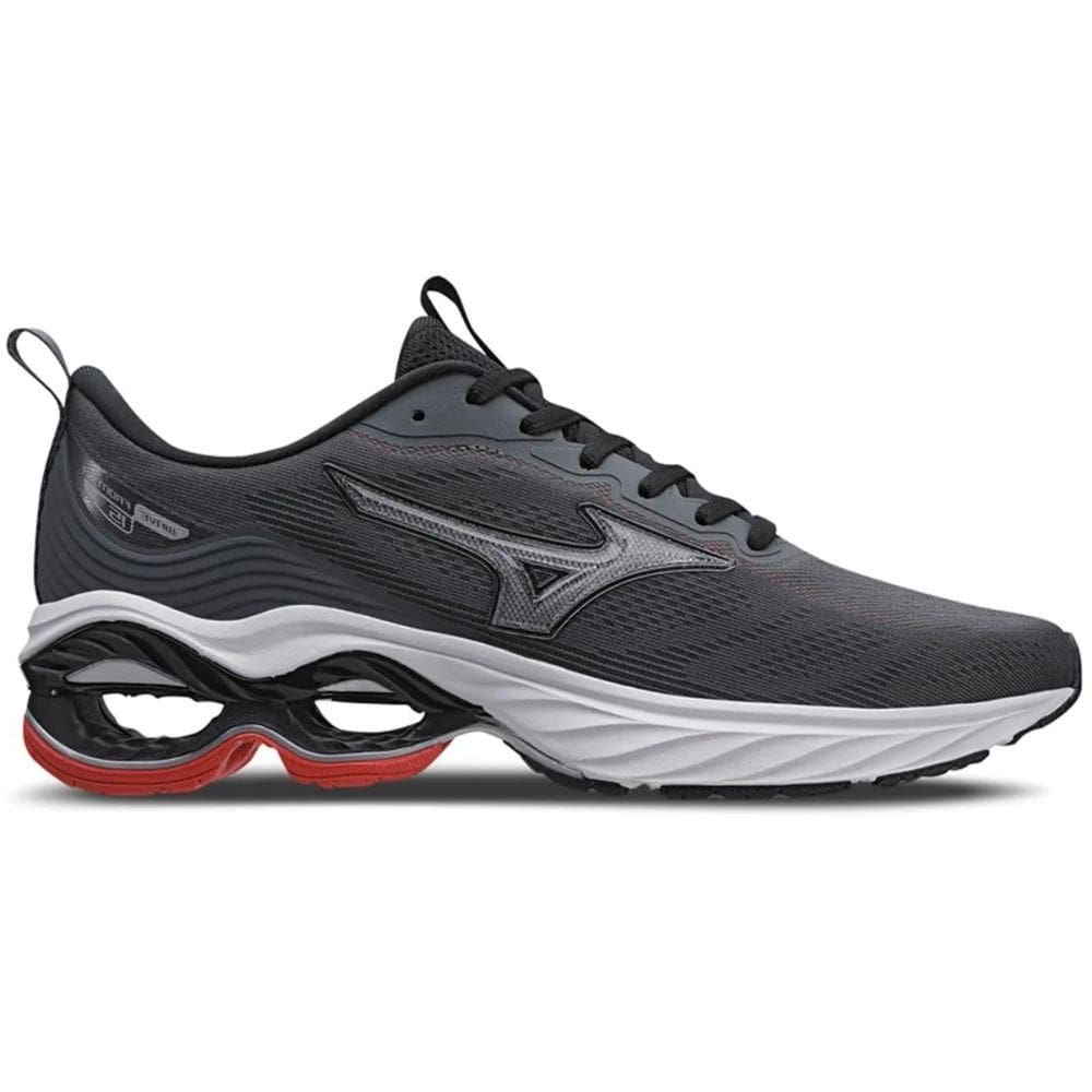 Tênis Mizuno Wave Frontier 15 Masculino Cinza Vermelho