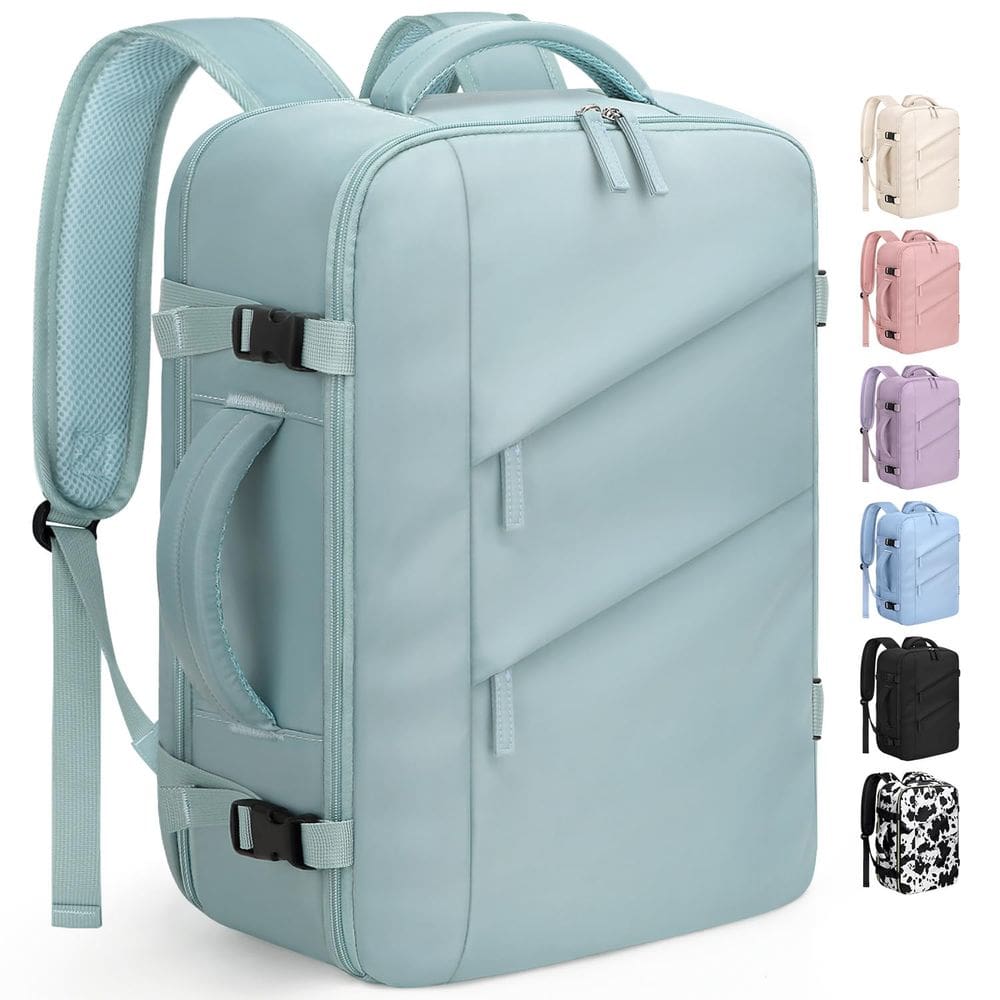 Mochila de viagem Capolo impermeável para mulheres e homens, laptop de 15,6”