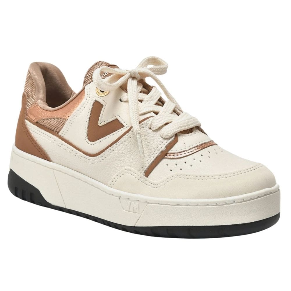 Tênis Via Marte Casual Flatform Feminino Marfim Marrom