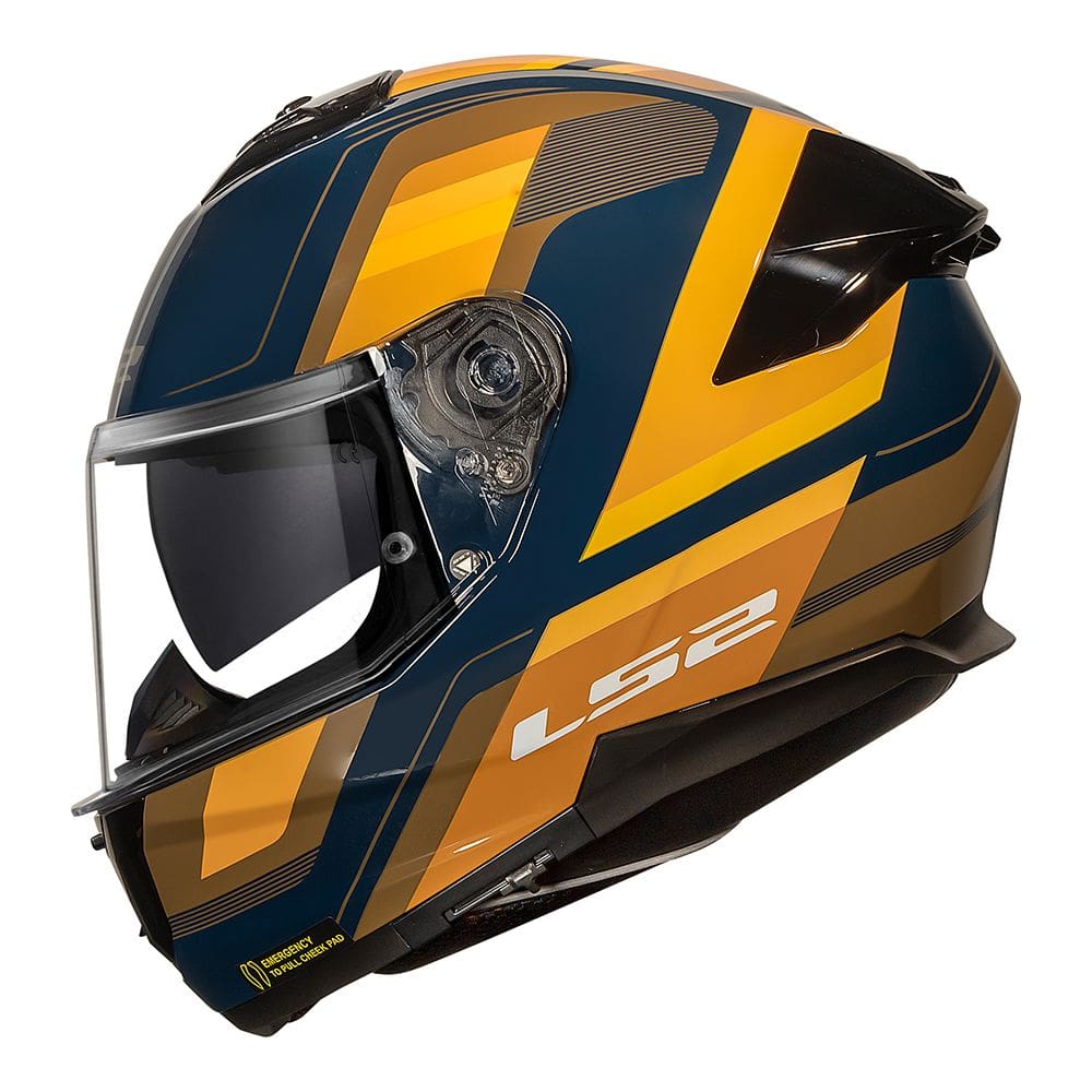 Capacete LS2 FF808 Stream II Vintage Azul e Laranja