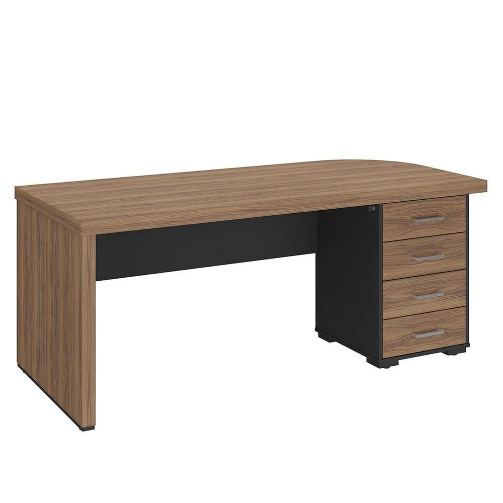 Mesa para Escritório 4 Gavetas com Chave Lado Direito